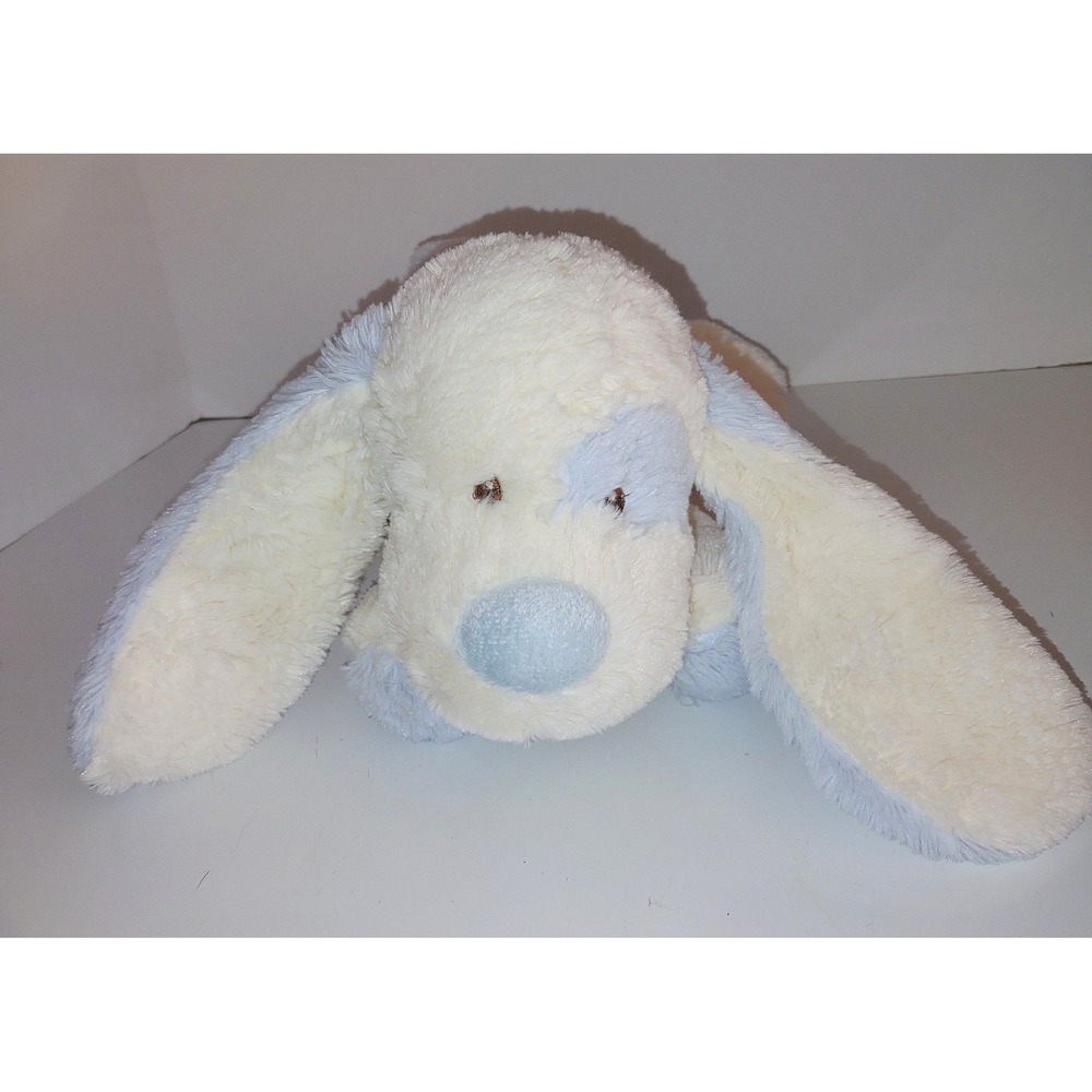 HTF 10" PEOPLE PALS Blue White Long Ears Soft Plush Puppy Dog Spot Eye B1